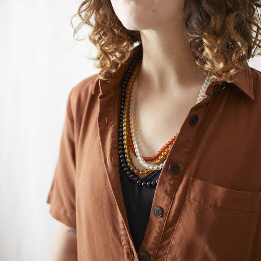 Cobalt blue recycled glass necklace